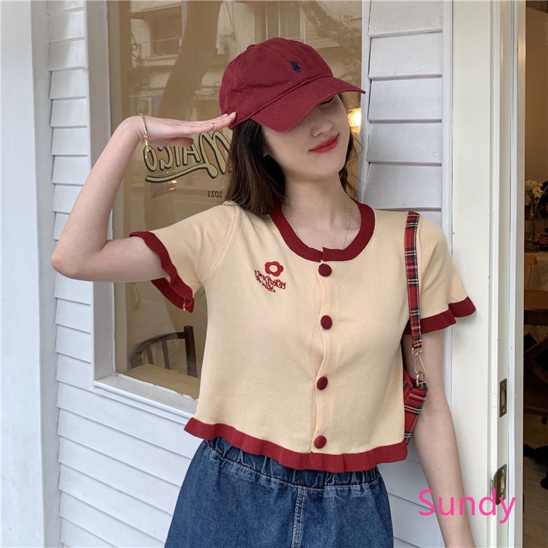 Áo Dệt Kim Thêu Họa Tiết Thời Trang Mùa Hè Phong Cách Vintage Cho Nữ