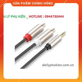 Cáp loa Audio 3.5mm ra 2 đầu hoa sen 3M Ugreen 20824