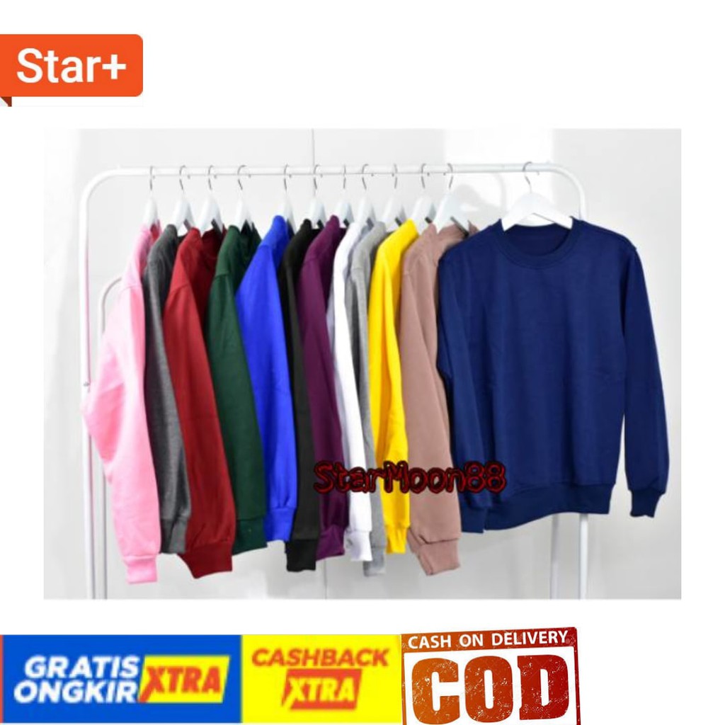 Áo Sweater Màu Trắng / Đen / Đỏ / Xanh Dương / Vàng Size M-Xxl Cho Nữ