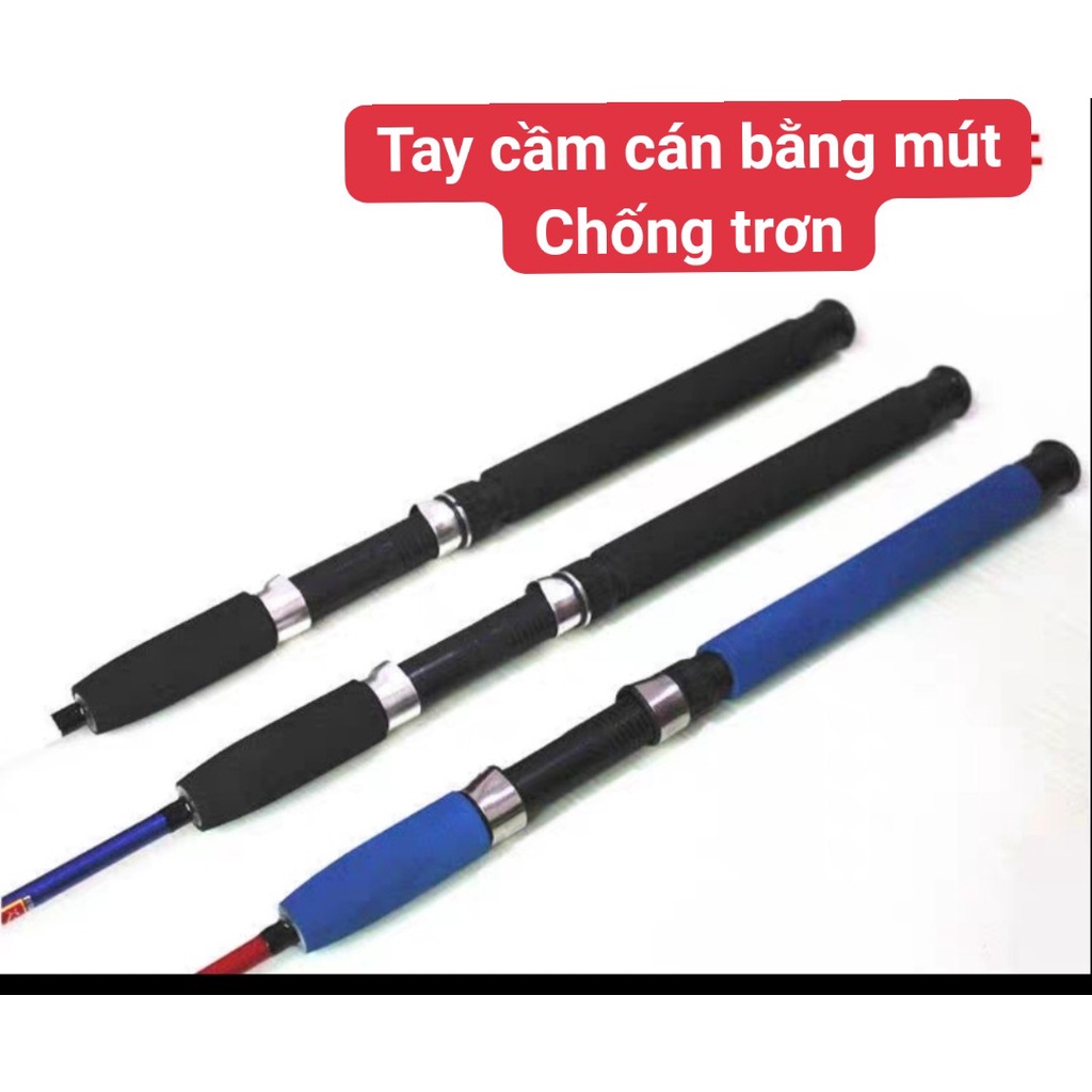 Cần câu shimano 2 khúc  bạo lực dài 1m65 - 2m7.Cần câu máy 2 khúc đặc tải tĩnh 3kg