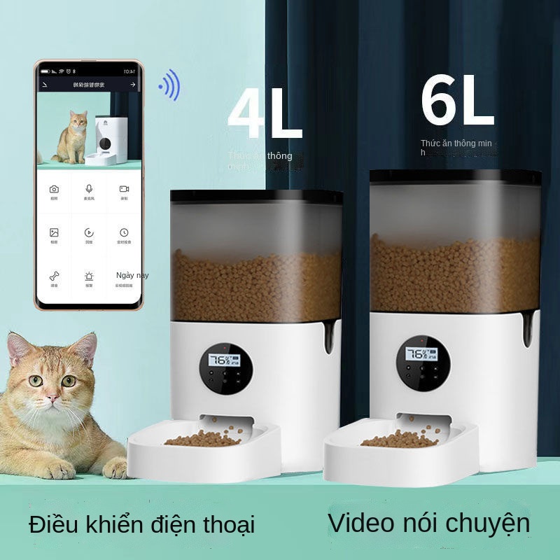 Máy cho ăn tự động mèo Linglong thời gian cho chó ăn thức ăn tự động thông minh máy cho mèo ăn