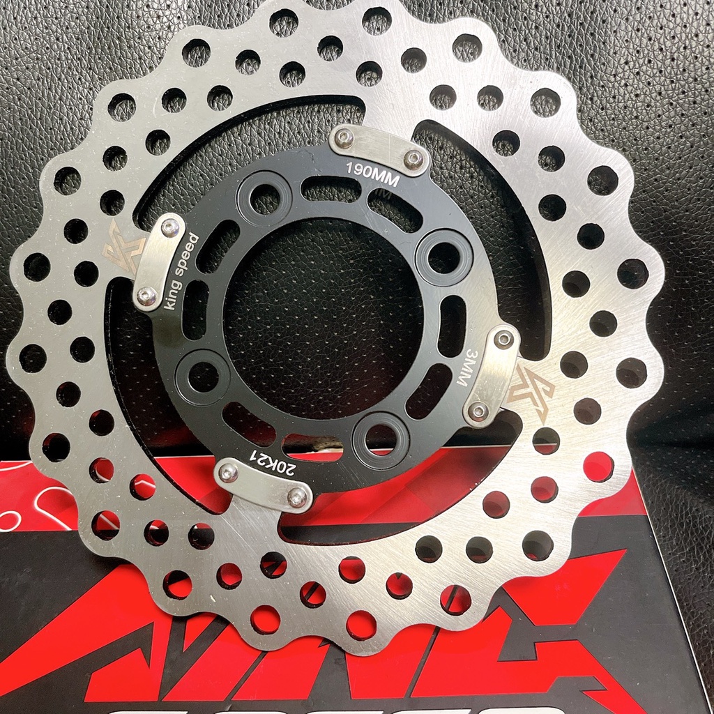 [NEW 100%] Đĩa Thắng Trước Kingspeed 190mm gắn xe VARIO xuống Mâm 4 lỗ - Không Cần Pát, Không Độ Chế