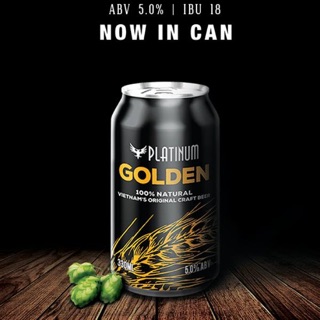 Bia platinum golden 5% – craft beer, bia thủ công - thùng 24 lon*330ml