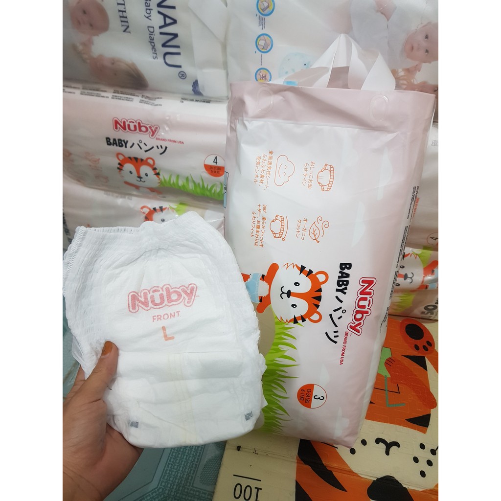 Bỉm quần Nuby xuất mỹ,đủ size M/L/XL/XXL, 50/100 miếng,có vạch báo đầy tiện lợi