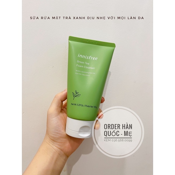 Sữa rửa mặt trà xanh Innisfree Green Tea Pure Cleansing