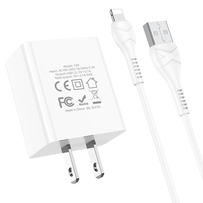✅ ✅ Bộ sạc nhanh dùng cho IPHoco C89 ,Củ sạc IP2 cổng