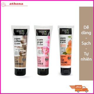 Tẩy da chết mặt Organic shop Organic 75ml giúp tẩy sạch lớp da chết hiệu quả, đem lại làn da mịn màng
