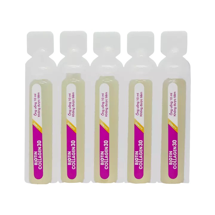 {Mới} Biotin Collagen 30 plus white- Hỗ trợ đẹp da, dày tóc, ngăn ngừa lão hóa, cân bằng nội tiết tố (Hộp 20 ống 10ml)