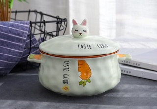 BÁT SỨ HÌNH NỒI 2 QUAI CÓ NẮP
