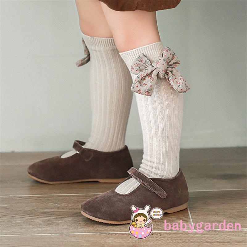 Vớ dệt kim cổ cao chống trượt thoáng khí đính nơ hoạt hình cho bé gái