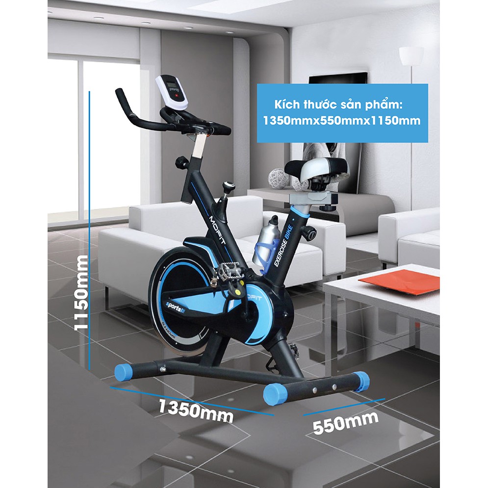 Combo xe đạp tập thể dục tại nhà Mofit MHS600 + Máy massage xung điện EMS