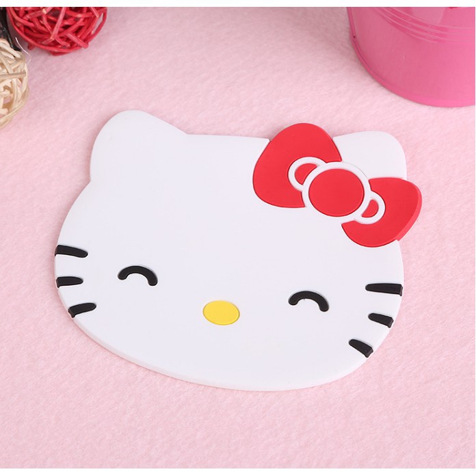 Tấm lót cốc mèo kitty rất xinh  xắn 10cm F247SPTS Bikerstorethainguyen eefy11