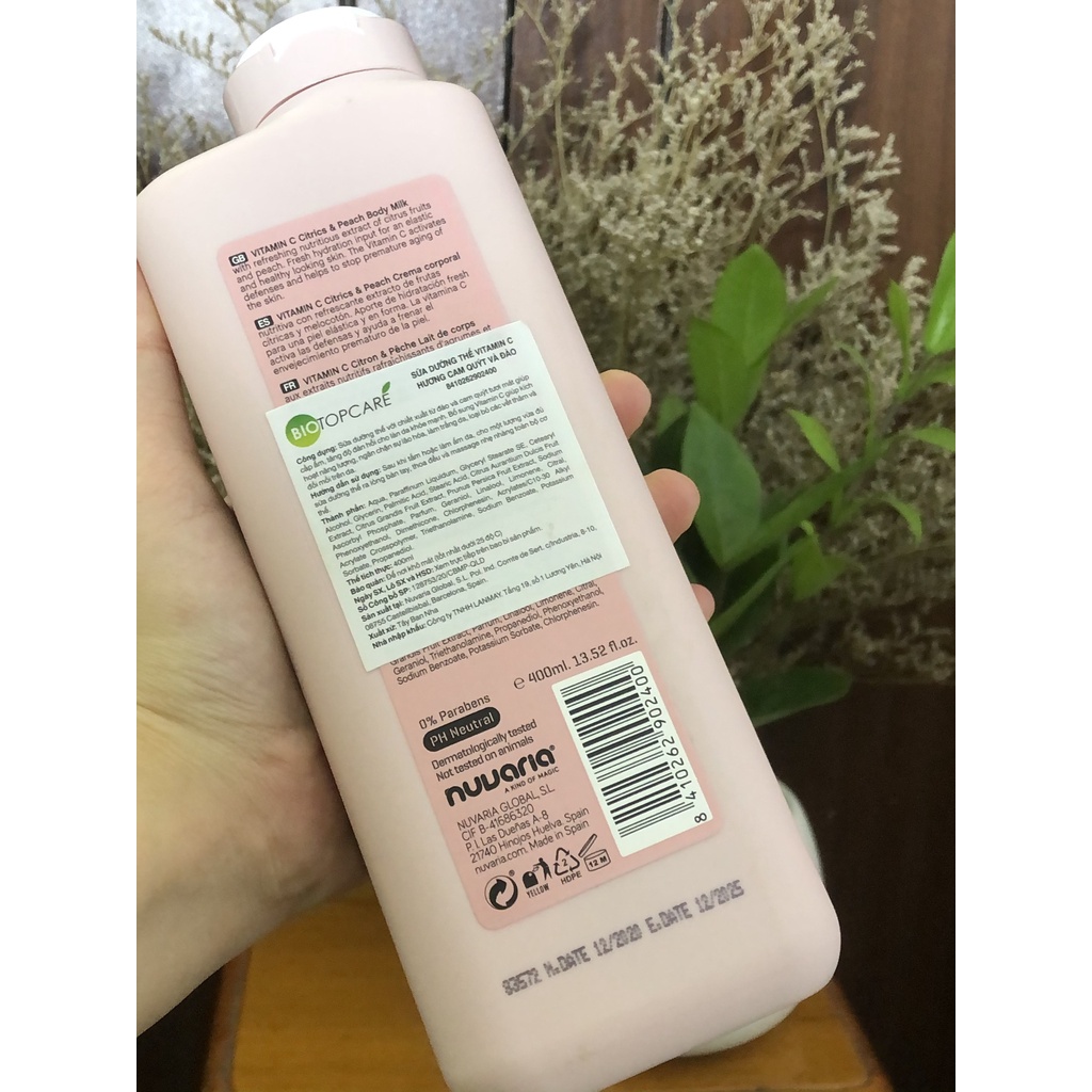 Sữa dưỡng thể Dicora Urban Fit citrics & peach vitamin C hương cam quýt và đào 400ml ngăn ngừa lão hoá, làm trắng da | BigBuy360 - bigbuy360.vn