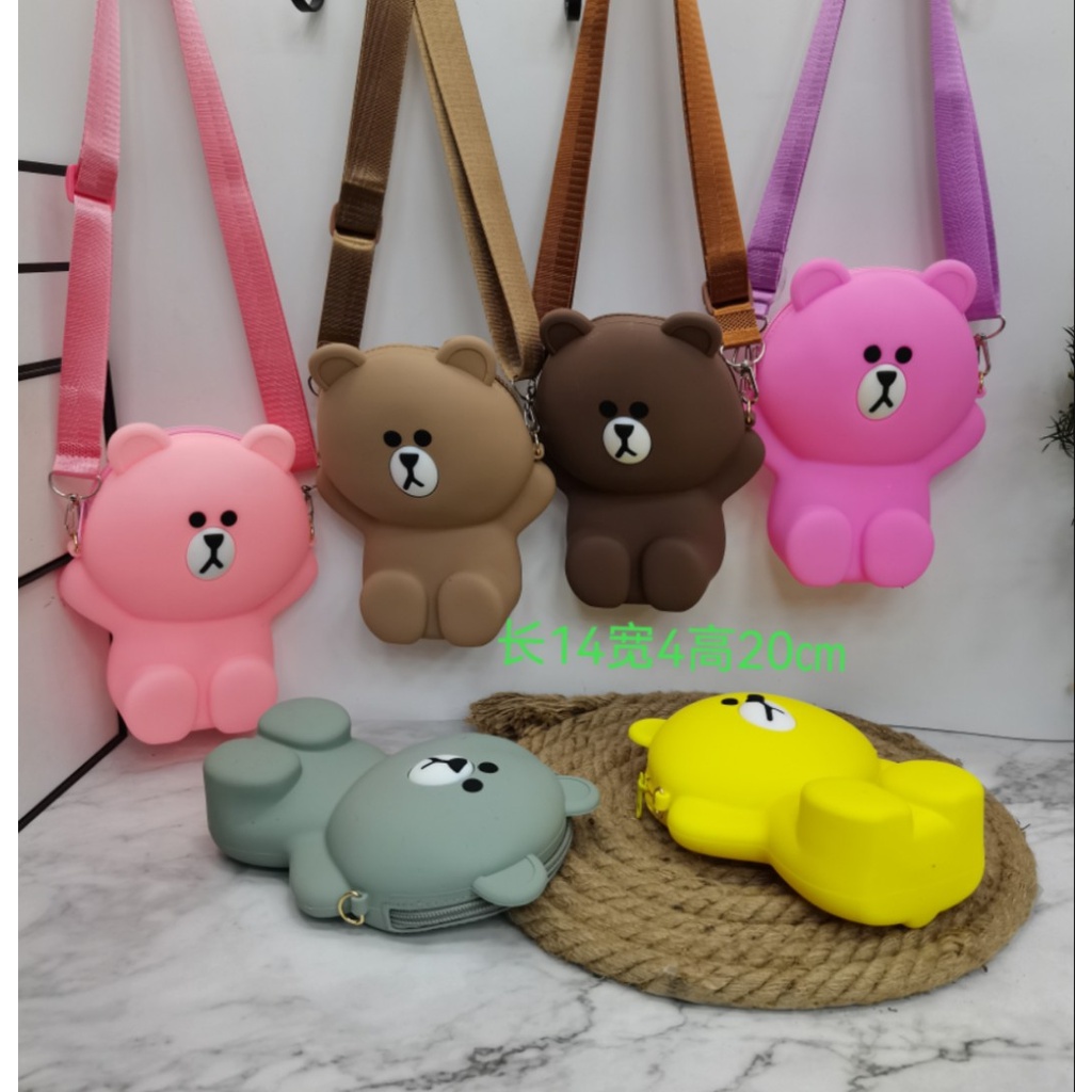 Túi Đeo Chéo Silicon Hình Gấu Brown Bear Cỡ Lớn , TÚI XÁCH NỮ ĐỰNG ĐIỆN THOẠI T070