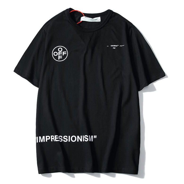 Áo thun off-white tay ngắn chất cotton in chữ thời trang