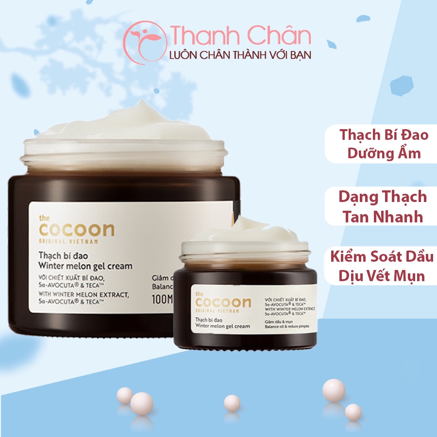 Thạch Bí Đao Cocoon, Kem Dưỡng Ẩm, Giảm Mụn Winter Melon Gel Cream 30ml/100ml