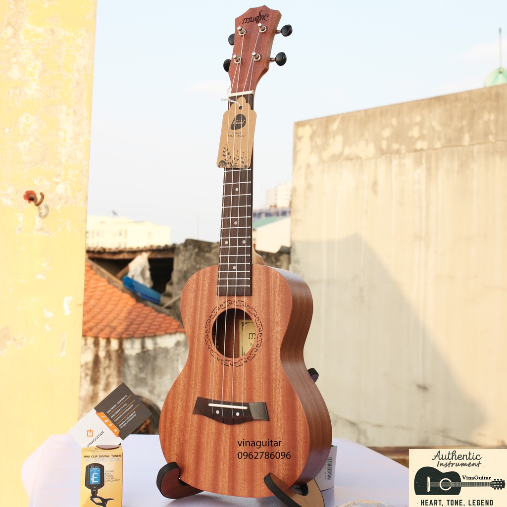 Đàn Ukulele MUSIC MG01 size concert/tenor FULL gỗ mahagony chính hãng