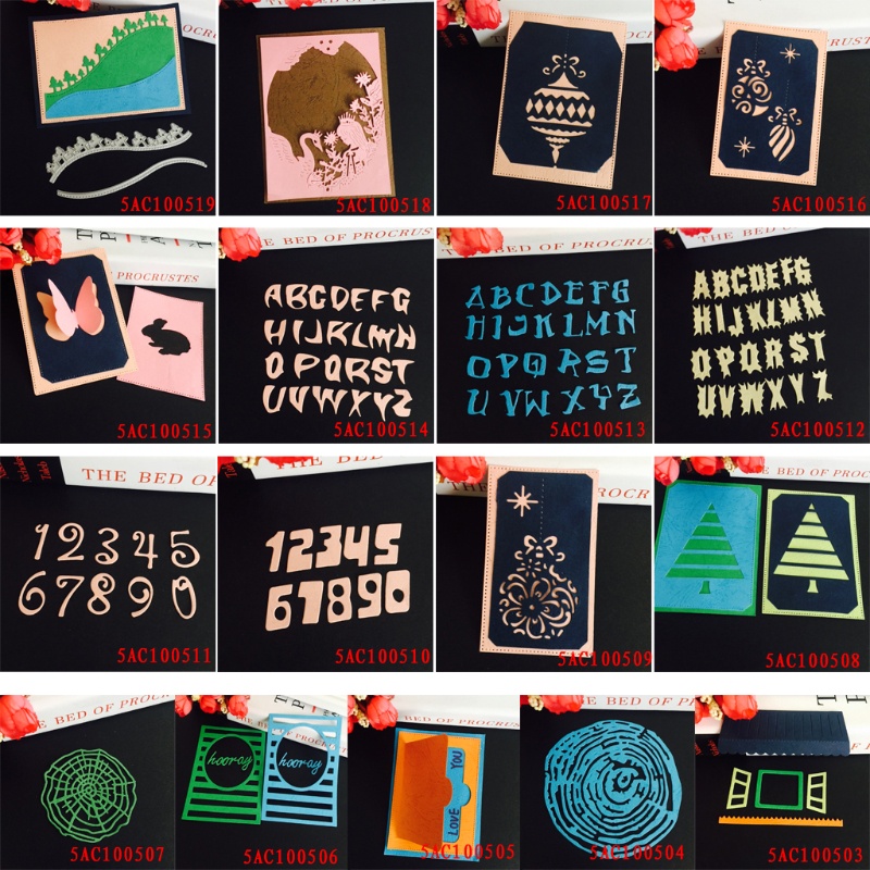 Khuôn Cắt Hình In Nổi Dùng Làm Thẻ Scrapbook Với Họa Tiết Hình Khu Vực Kim Loại