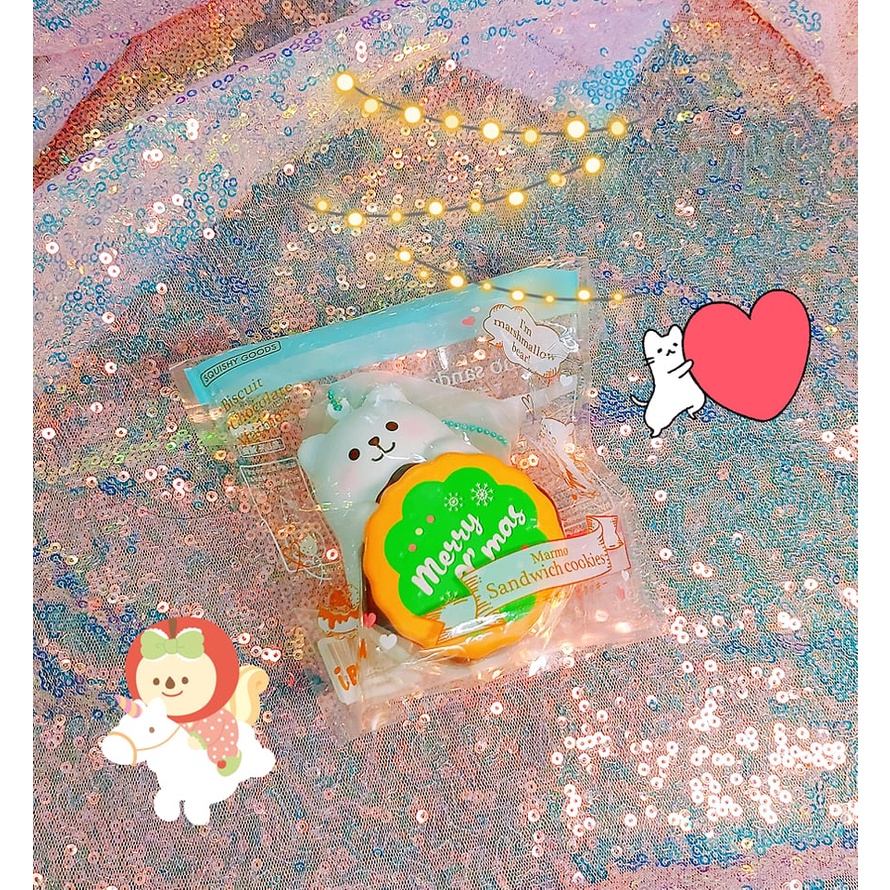 Squishy gấu bánh cookie giáng sinh