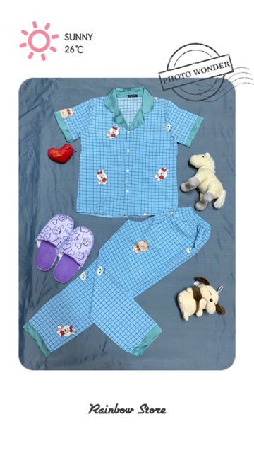 ⛔️[SALE SIÊU HOT] ⛔️ Bộ ngủ pijama chất vải lụa satin cao cấp ( tay cộc, quần dài ).
