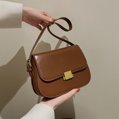 Túi xách nữ--Túi đeo chéo và kẹp nách nữ khóa gập, nam châm có 3 ngăn basic