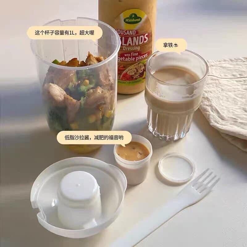 Cốc Trộn Salad Siêu Tiện,Siêu Xinh,Siêu Rẻ Mang Đi Làm