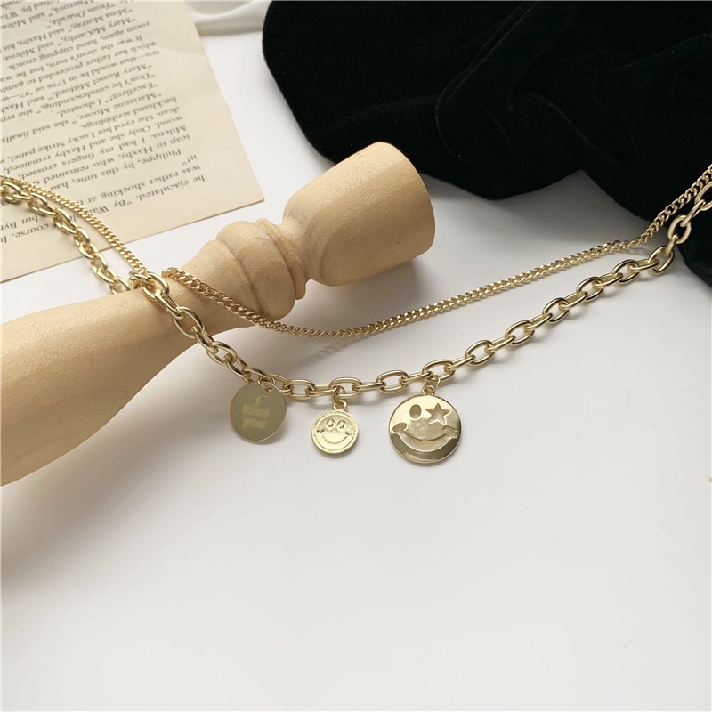 Vòng Cổ Hai Lớp Mặt Cười B0024 Cá Tính