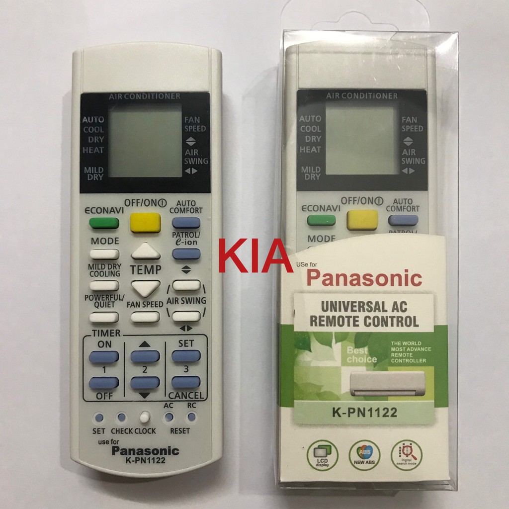 Remote đa năng dùng cho máy lạnh  .Panasonic K-PN1122 - Điều khiển dùng cho điều hòa  ..Panasonic K-PN1122