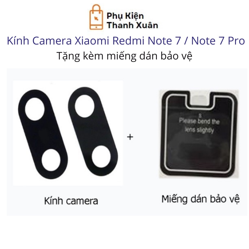 Kính camera sau Xiaomi Redmi Note 7 Pro - Tặng kèm miếng dán