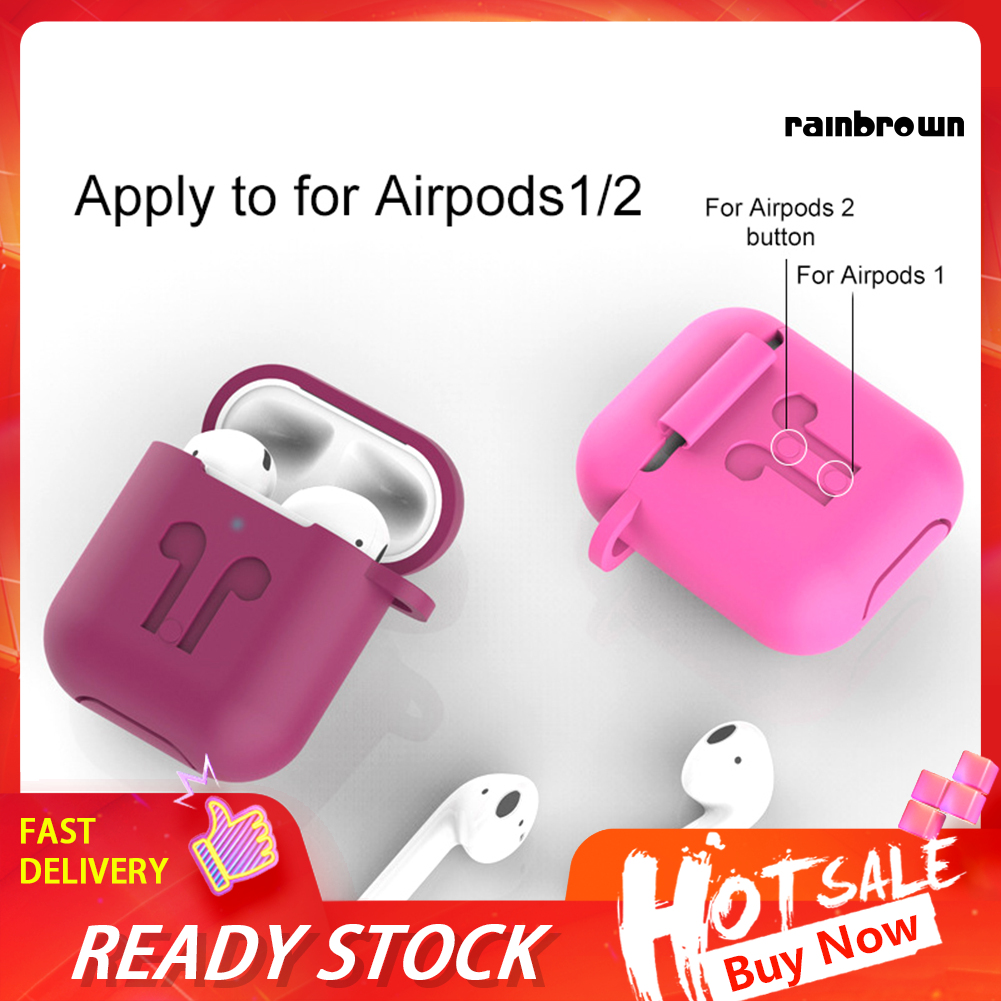 Vỏ Đựng Bảo Vệ Hộp Sạc Tai Nghe Airpods 1 / 2 Chống Sốc Bằng Silicone