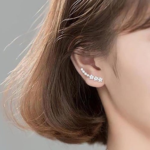 Bông Tai Bạc Kẹp Hoa Nhí - Minh Canh Jewelry