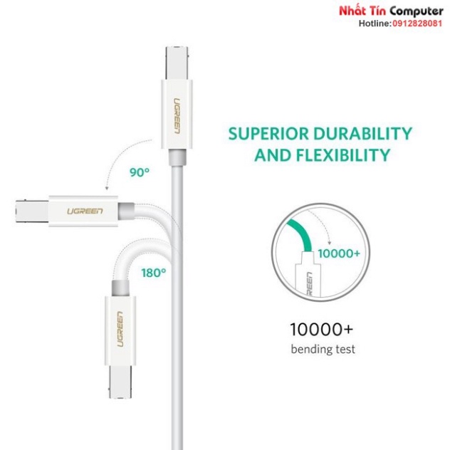 Cáp máy in chuẩn Type-c Ugreen 40560 dài 1M chính hãng  - Phân Phối Chính Hãng