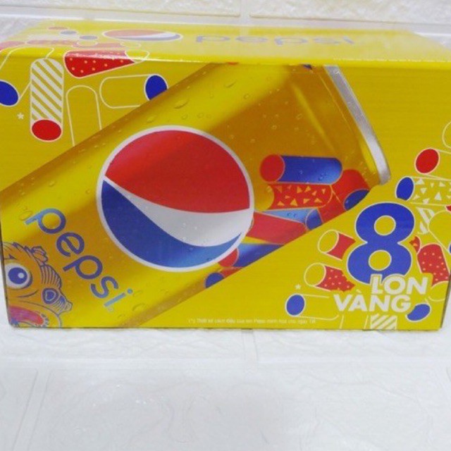 [Mã GRO1904 giảm 8% đơn 300K] [GIẢM GIÁ HOÀN VỐN] Phiên bản Giới Hạn _ Hộp 8 lon Pepsi Kì Lân Vàng 330ml