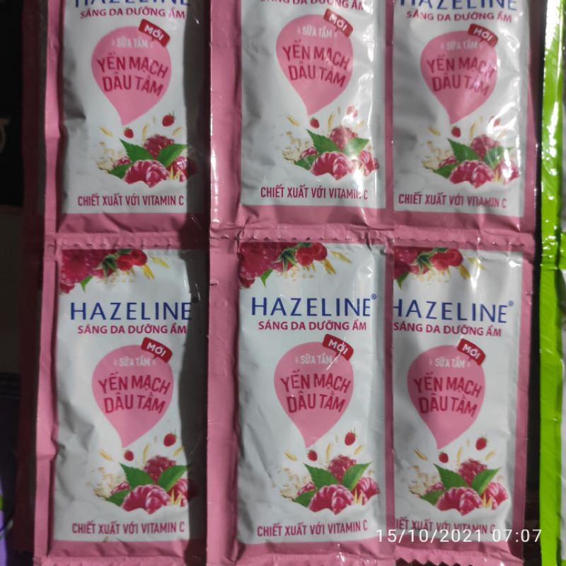 Dây 12 gói sữa tắm Hazeline xanh - đỏ