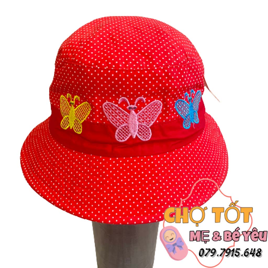 Nón vành Bé Gái Dán Nơ Sau Duy Ngọc Bé 3-5 tuổi