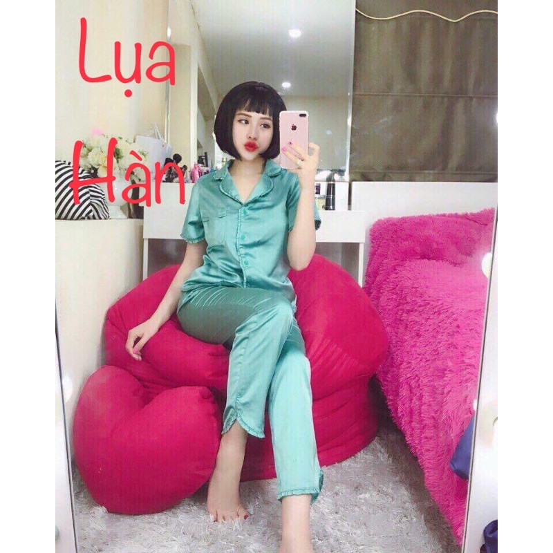( FreeSize Lụa Hàn ) Đồ Bộ Pijama Lụa Hàn Bèo TNQD.