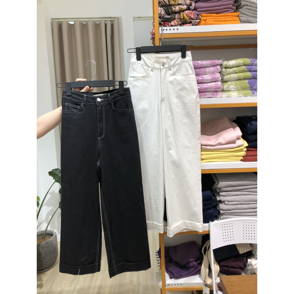 GingerBear - Quần Kaki Dài Viền Chỉ Nổi - Cinnamon Pants ( Có Ảnh Chụp Tại Cửa Hàng )