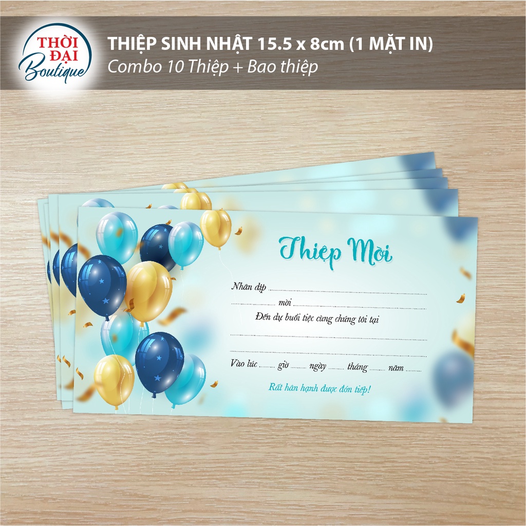 SET 10 BỘ THIỆP MỜI SINH NHẬT - MẪU XANH LÁ