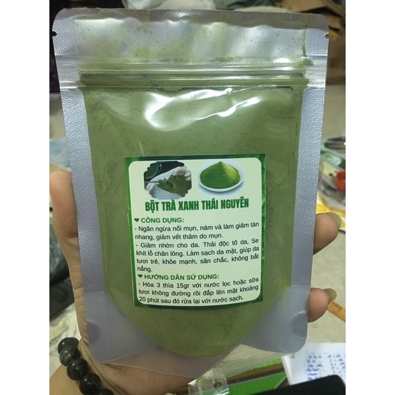 Bột Trà Xanh Organic 100 Gram, Giúp Chống Lão Hóa, Giảm Thâm Mụn