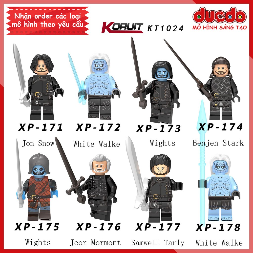 Minifigures lính trung cổ Trò chơi vương quyền - Đồ chơi Lắp ghép Xếp hình Mini Game of Thrones Koruit Mô hình KT1024