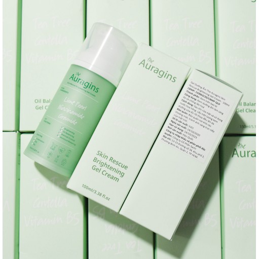 Gel dưỡng ẩm ngừa mụn, giảm thâm The Auragins Skin Rescue Brightening Gel Cream 100ml