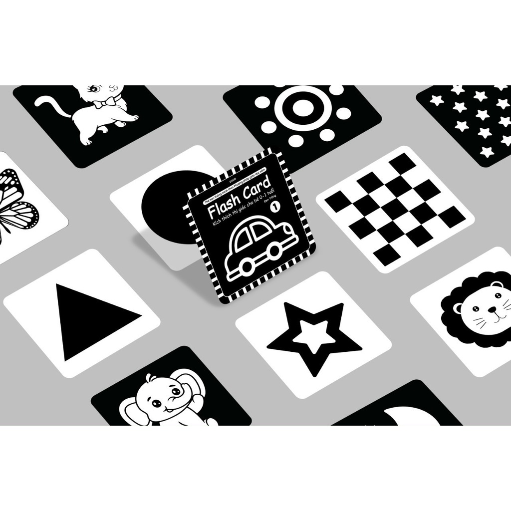 Flashcard - Kích thích thị giác Cho bé 0-1 tuổi+ theo phương pháp giáo dục sớm (Việt Hà)