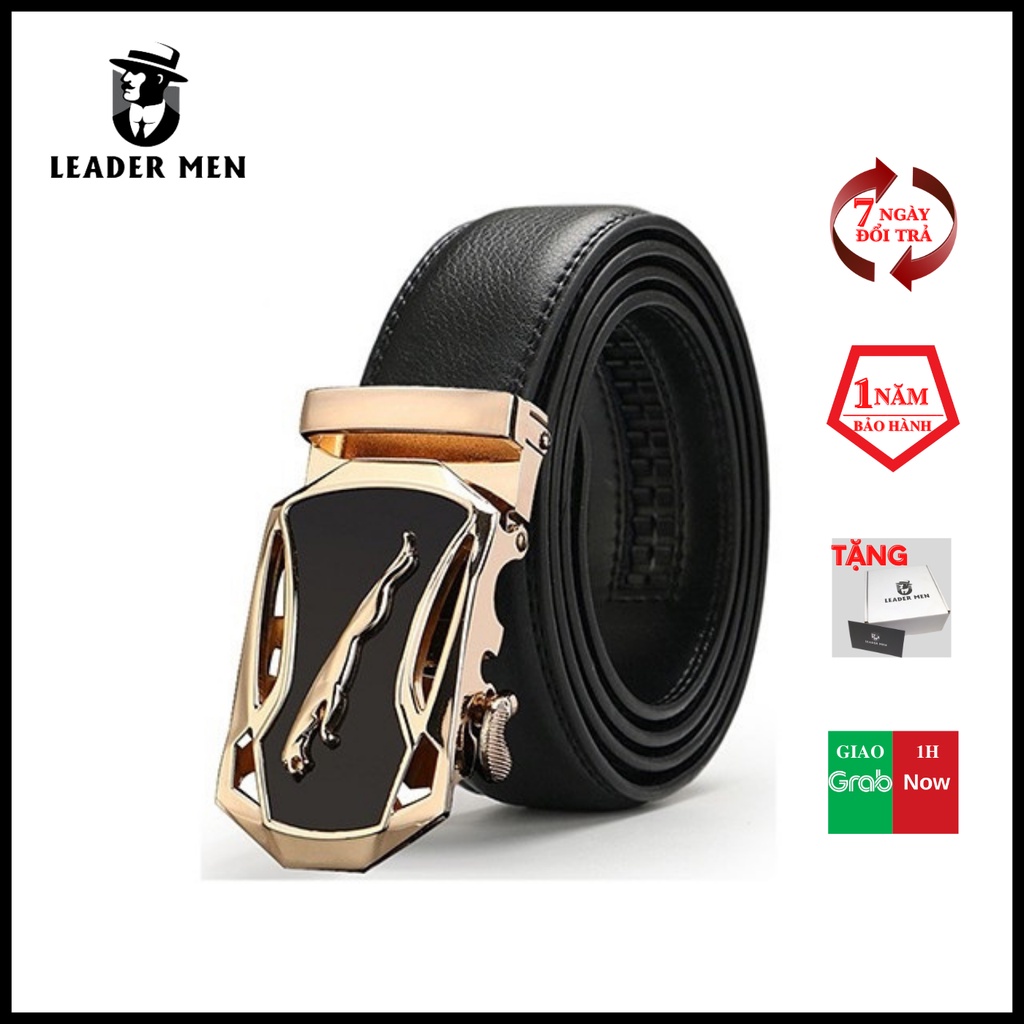 Thắt Lưng Da Nam Chất Liệu Da Cao Cấp TLK4-02 Khóa Tự Động - Dây Lưng Nam Thời Trang Khóa Mặt Hình Báo - LeaderMen