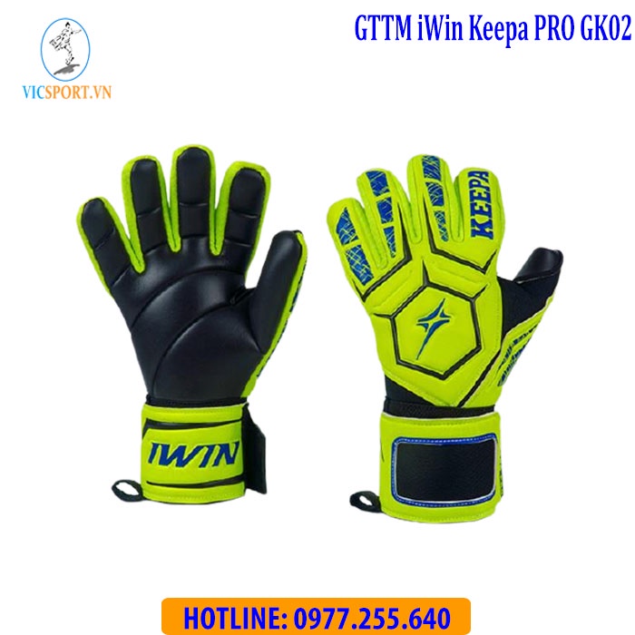 Găng Tay Thủ Môn IWIN KEEPA PRO GK02 Có Xương Trợ Ngón Loại Tốt, Dày Dặn - Vicsportvn