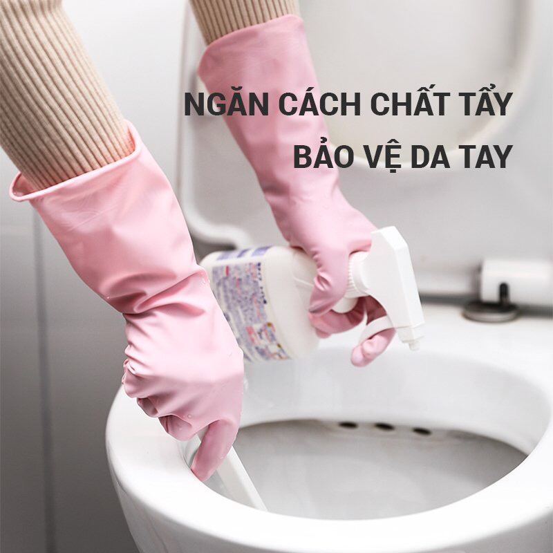 Găng tay rửa bát Seiwa Nhật Bản, bao tay rửa chén, găng tay cao su đa năng rửa chén bát giặt quần áo