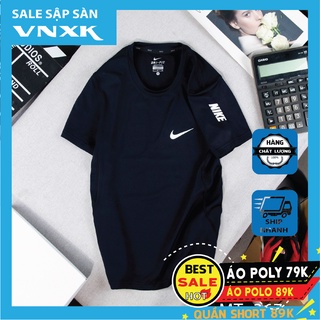 Áo thun Nữ thể thao ngắn tay không cổ , Áo thun polyester co dãn 4 chiều thoáng mát