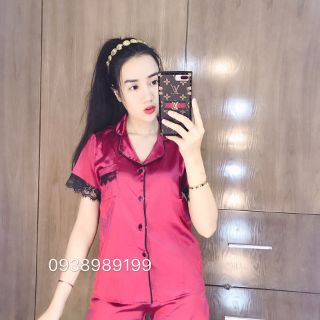 Bộ lụa quần đùi pha ren siêu hot