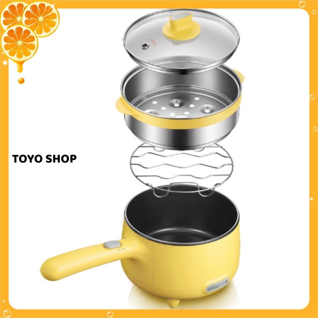 Nồi lẩu điện đa năng Bear DRG - C12S1, chức năng nấu lẩu, chiên xào, hấp, luộc, dùng inox 304