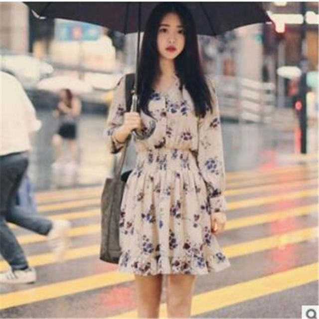 Nhập QUEELH giảm 9k cho đơn 99k, Đầm Váy, Đầm Dáng Xòe hoa nhí Ulzzang cực xinh ( kèm hình thật )