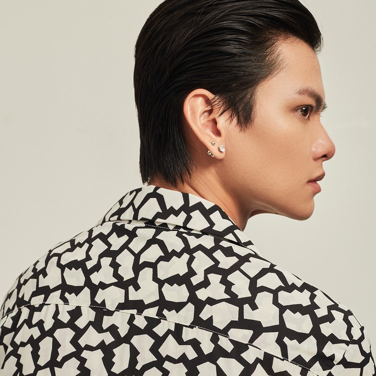 Áo sơ mi ngắn tay nam mềm mịn Highway (Menswear) Puzzle Trắng
